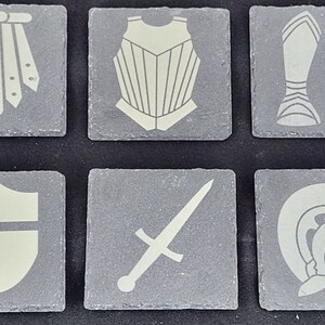 Whole Armor of God Engraved Slate Coaster Set with Case