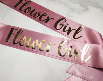 flower girl sash with bow