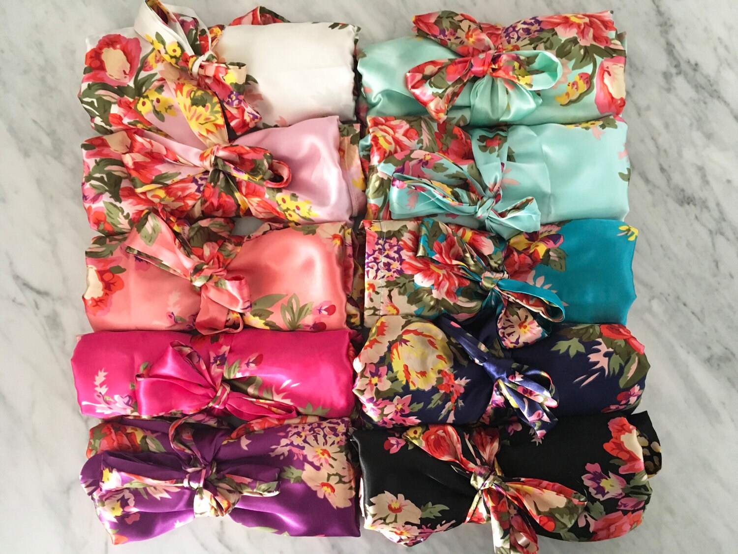 Floral Robes Bridesmaids Robes Personalized With Gold Etsy Canada