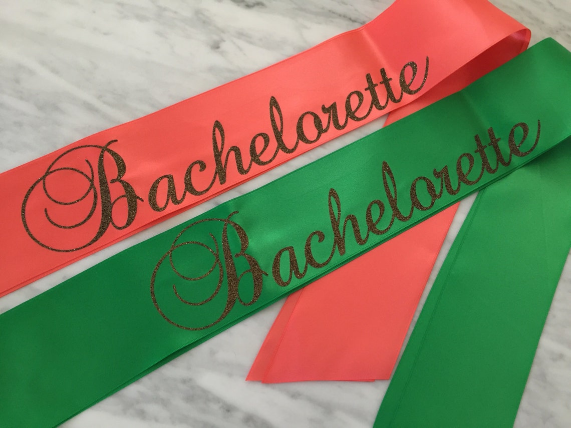 Bachelorette Sash Bride to Be Sash Coral Bachelorette Sash Etsy