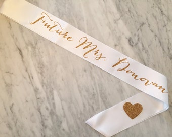 Bachelorette sash future mrs sash bridal shower sash