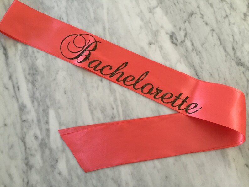 Bachelorette Sash Bride to Be Sash Coral Bachelorette Sash Etsy
