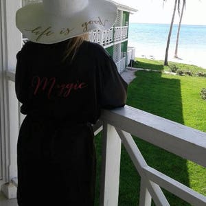 Floppy Beach Hat, Rose All Day, Floppy Sun Hat, Bride Hat, Custom Personalized Floppy Hat, Beach Bride, Just Married, Honeymoon Must Have image 10