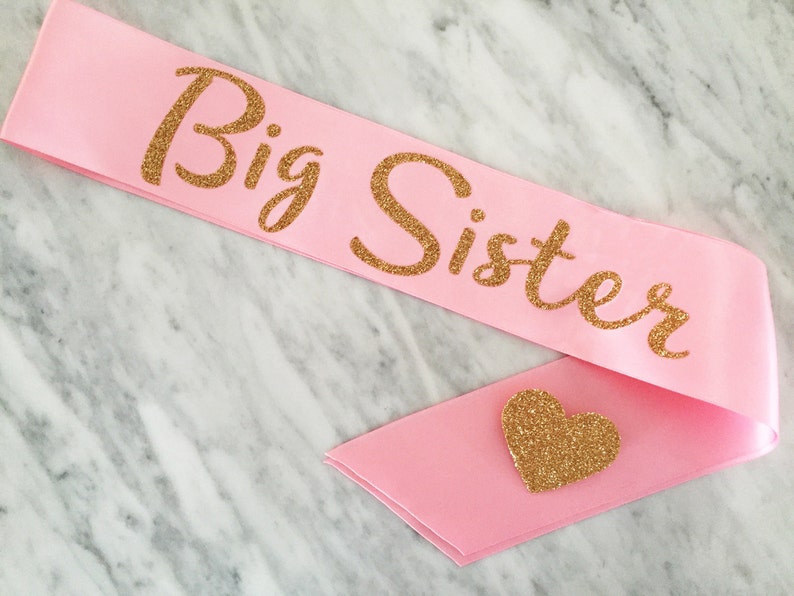 Big Sister Sash Baby Shower Sash Birthday Girl Sash Flower Etsy Canada