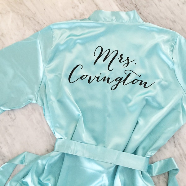 bride robe, personalized glitter bridal party matching robes, bridesmaid gift, turquoise blue, blush pink and gold glitter bridesmaid robes