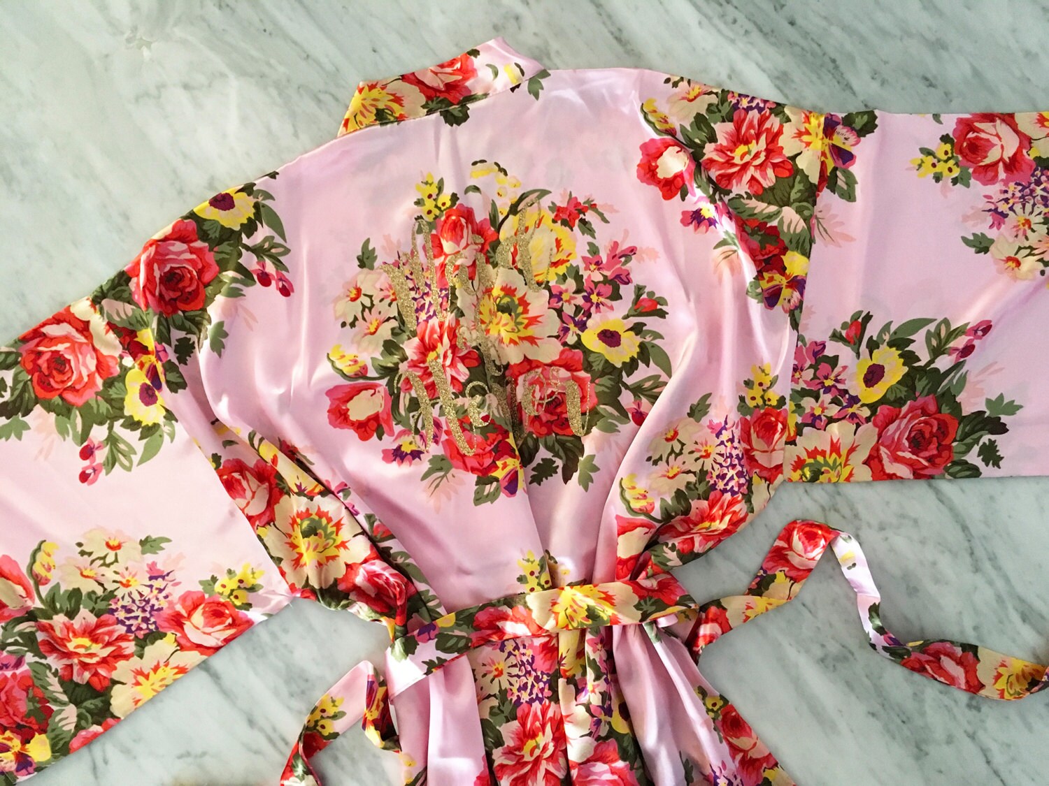 Floral Robes Bridesmaids Robes Personalized With Gold - Etsy Canada