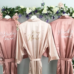 Bridesmaid robes, Maid of Honor Robe, Set of, Blush, Rose Gold, Mauve, Dusty Rose, Vintage Pink Wedding, Bridal Party Robes, MANY COLORS