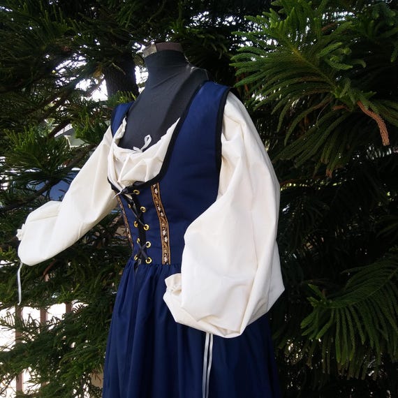 Cotton Renaissance Dress Gown Pirate Wench Costume Includes Chemise Choice  of Color - Etsy
