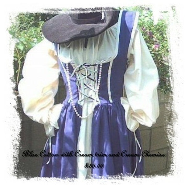 garniture légère Coton Renaissance robe robe pirate wench costume comprend chemise