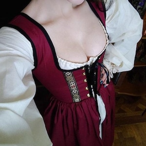 Cotton Renaissance dress gown pirate wench costume steampunk wine