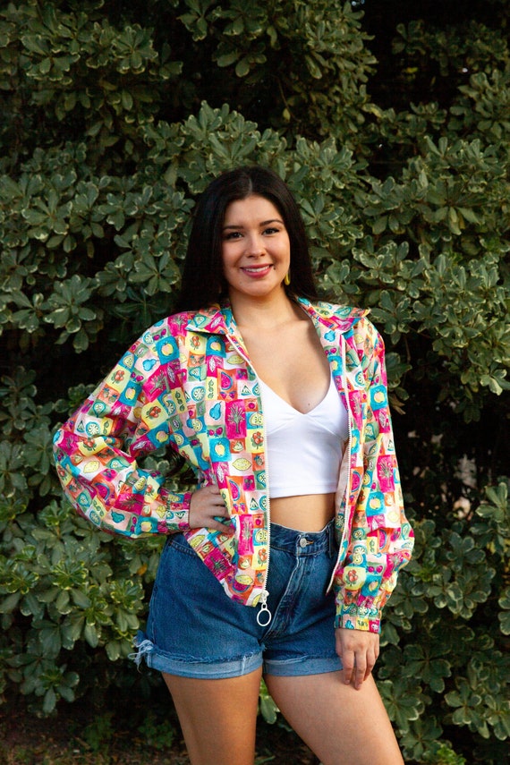 Vintage 80's Colorful Bomber Jacket