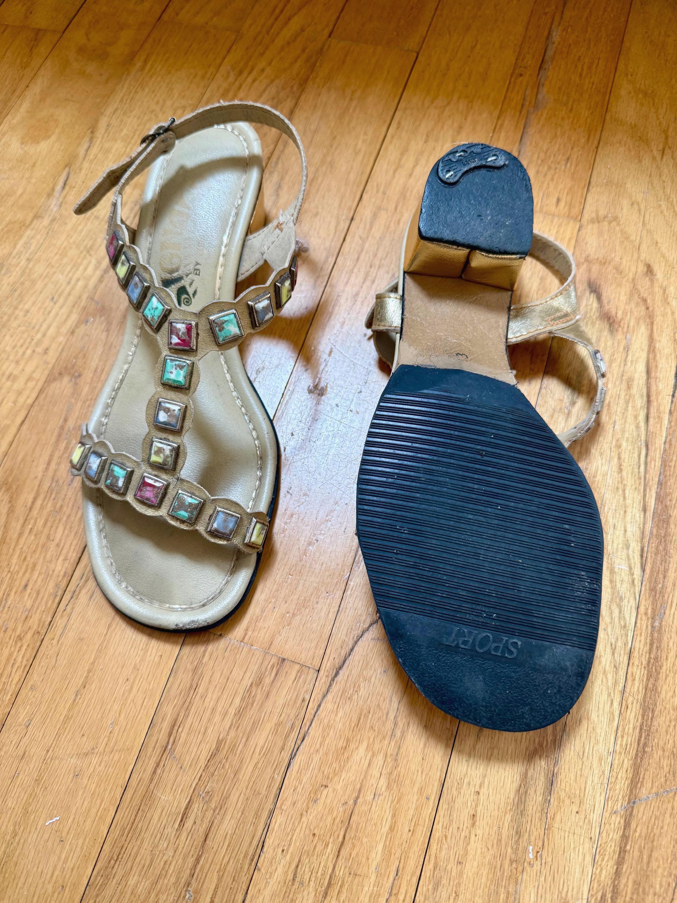 Vintage 1960’s Crystal Embellished Silver beaded elastic Italian  Sandals - Vintage 1960s Sandals 60s Beaded Fringe Metallic Gold  main image 3