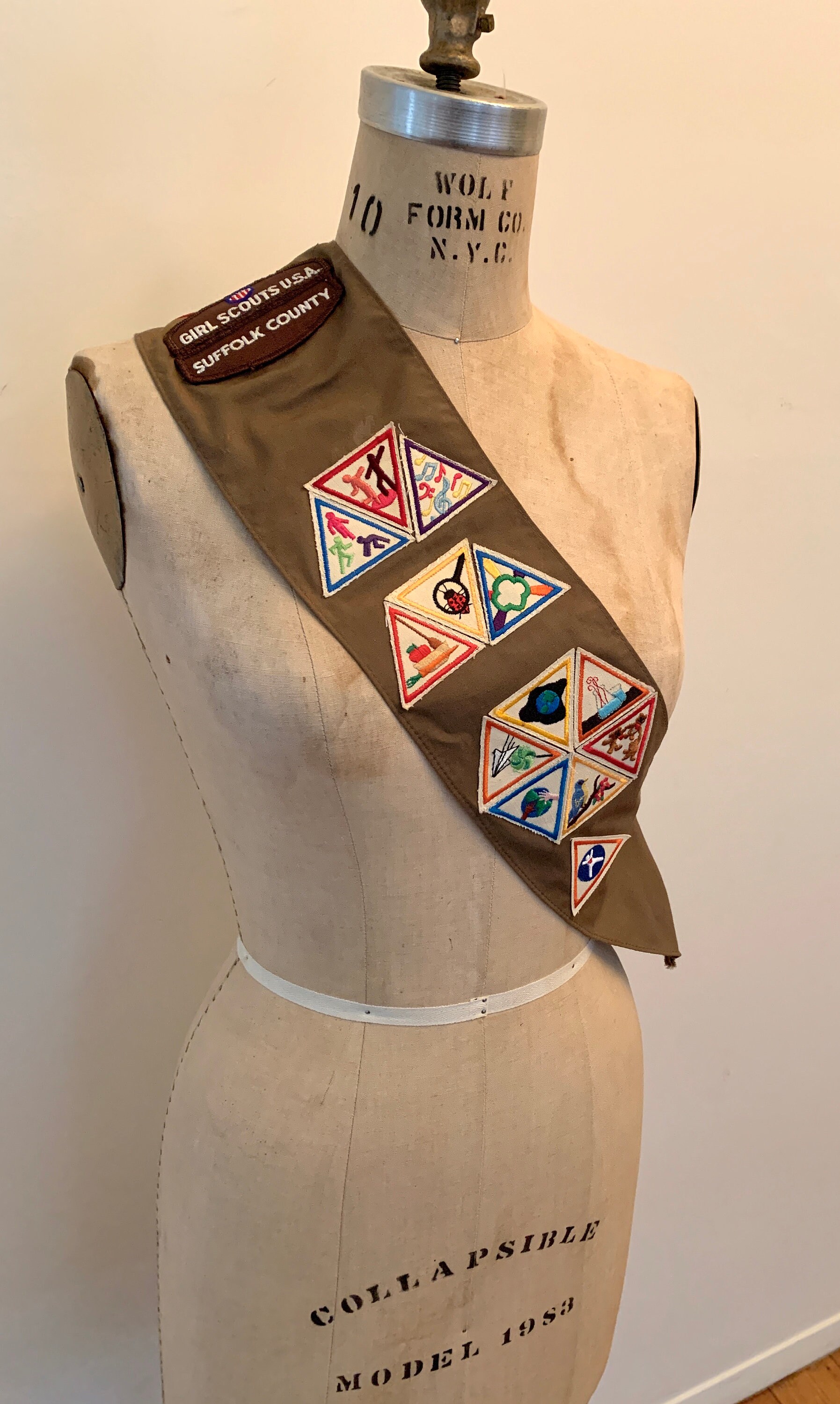 Vintage 1988 GIRL SCOUTS Sash with Patches Suffolk County Etsy