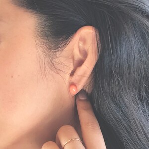 Natural Coral Earring - Pink, 14K Gold Filled Post and Back