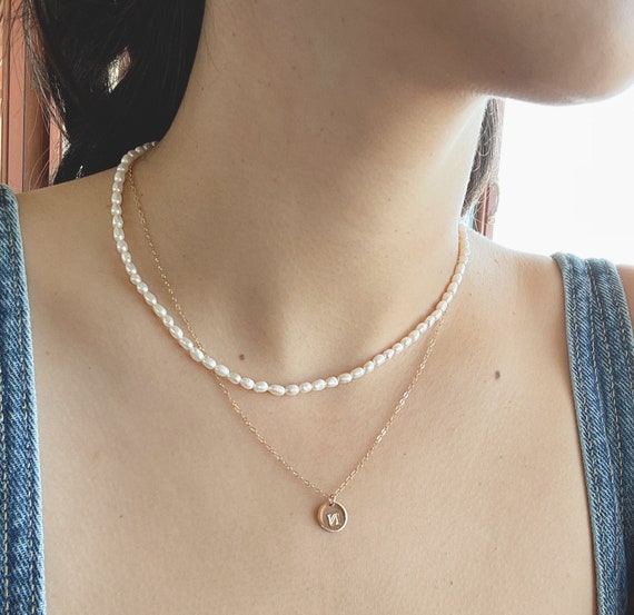 ブレスレット LESS IS MORE 14K Goldfield Rice Pearl Necklace Rice Pearl Necklace - 14k Gold Filled Clasp & Extender, 3