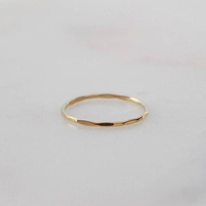 Textured 1mm Ring - 14K Gold Filled