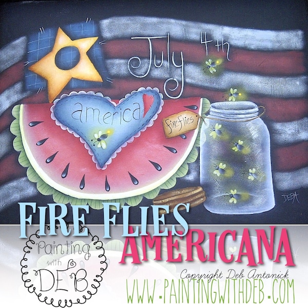 Fireflies Americana, email pattern packet, by, Deb Antonick
