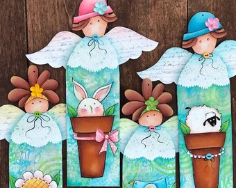 Flower Pot Angels by Deb Antonick, email pattern packet (Inspired by Terrye French)