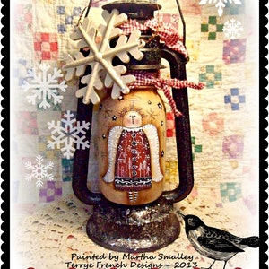 Snow Angel Lantern - Painted by Martha Smalley, Painting With Friends E Pattern