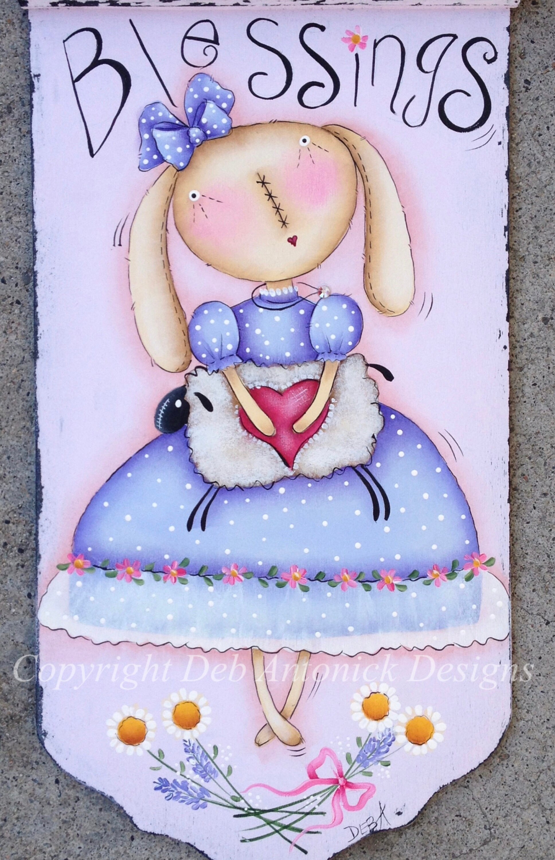 June 1 Rabbit Rabbit Rabbit Blessibg Pic Tiny Bunny Blessings by Deb Antonick, Digital Pattern Packet ...