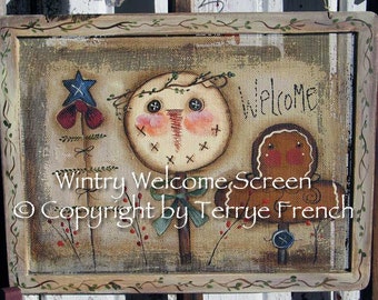 Wintry Welcome Screen, email pattern packet, Terrye French