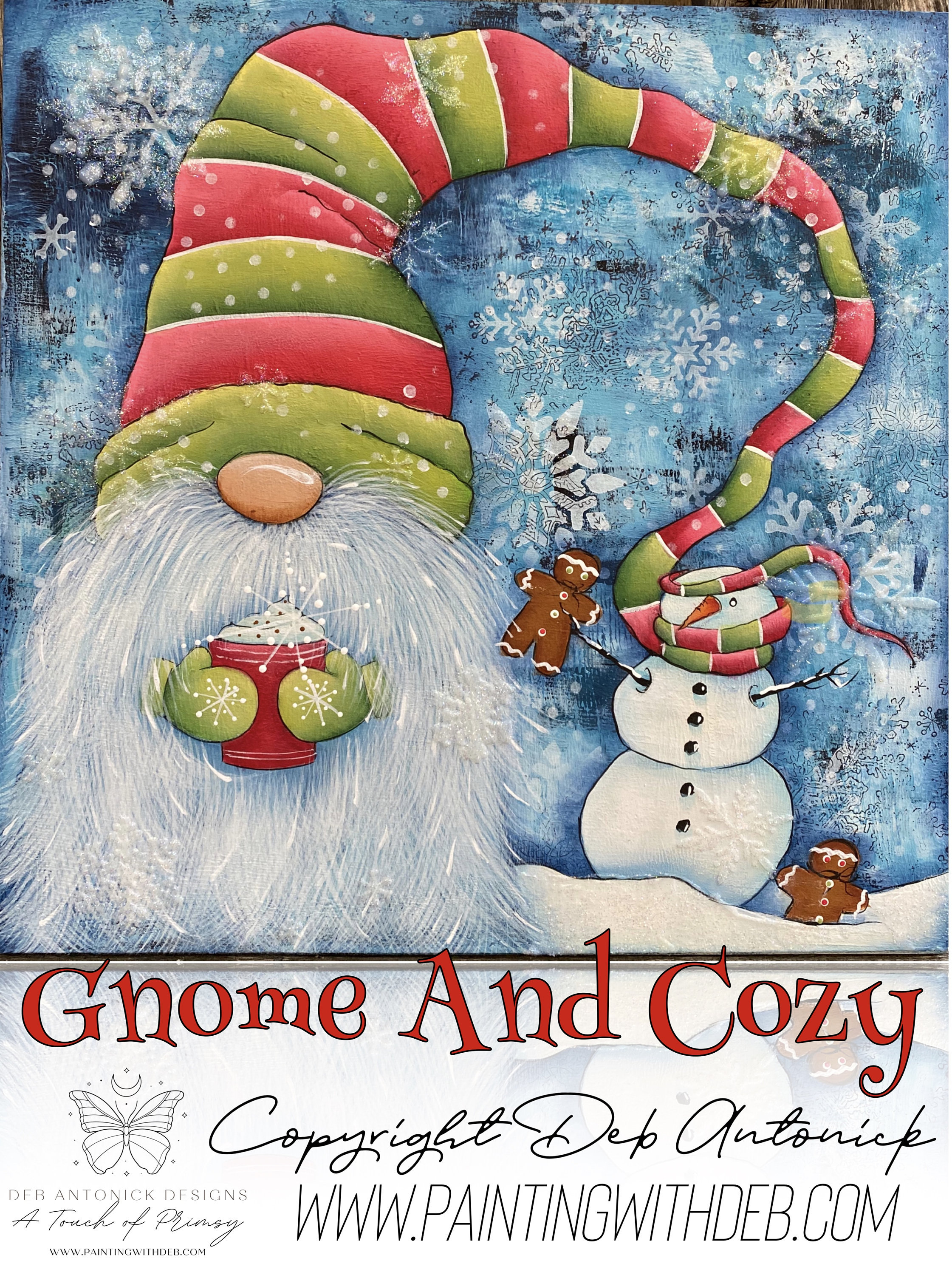 Gnome and Cozy by Deb Antonick, email pattern packet  MOVED to www.paintingwithdeb.com