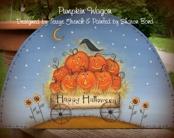 Pumpkin Wagon - Painted by Sharon Bond, Painting With Friends E Pattern