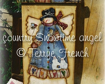 Country Snowtime Angel - by Terrye French, E-Pattern