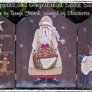 Apples and Gingerbread Santa - Elisabetta Mariani,  Painting With Friends E Pattern