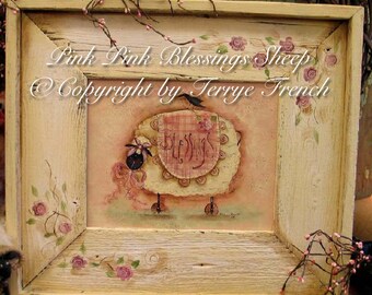 Pink Pink Blessings Sheep,  Terrye French, pattern packet email