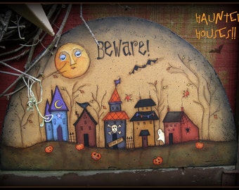 Haunted Houses - Painted by Sharon Bond, Painting With Friends E Pattern