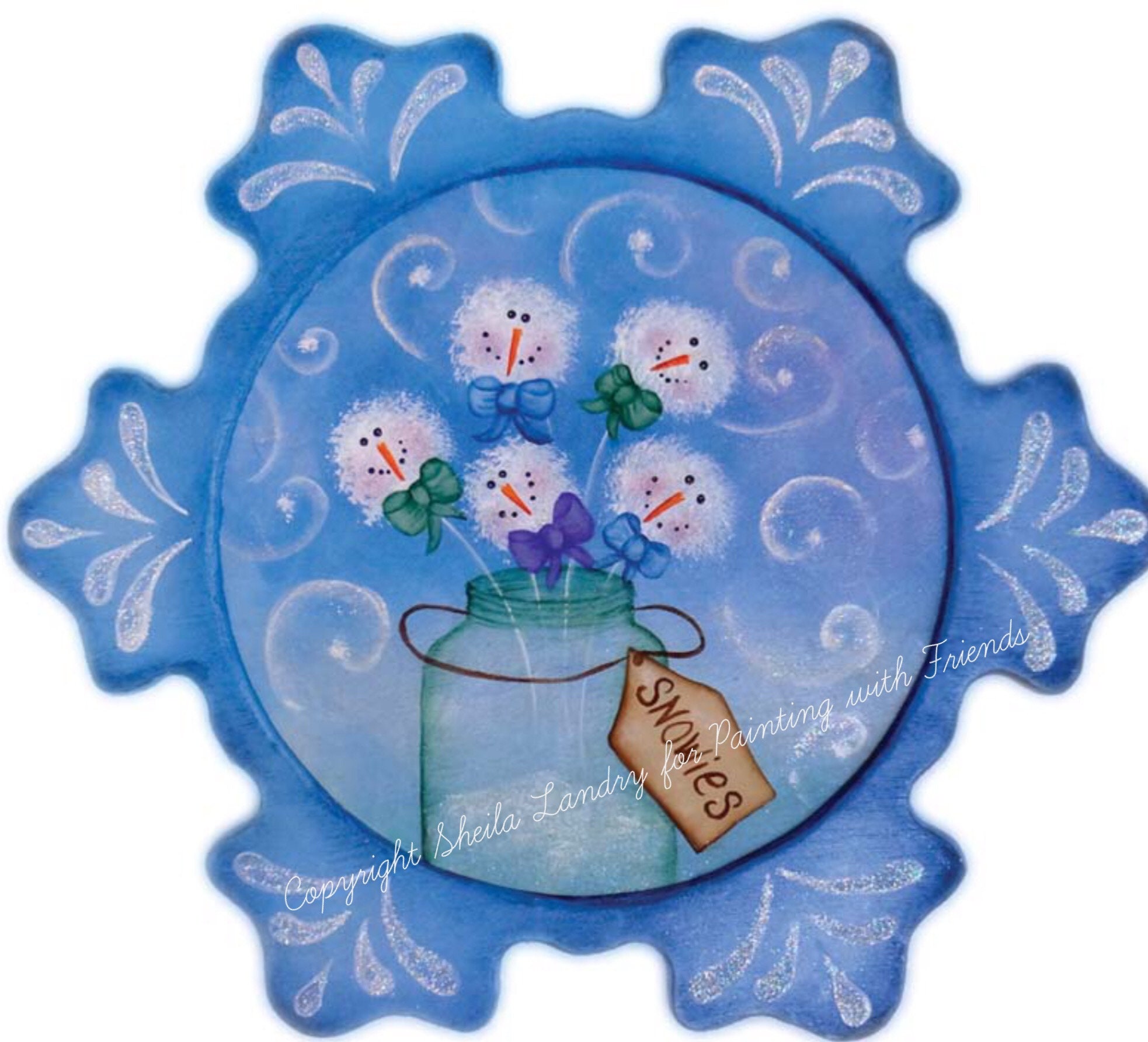 Jar of Snowies by Sheila Landry Painting With Friends E - Etsy