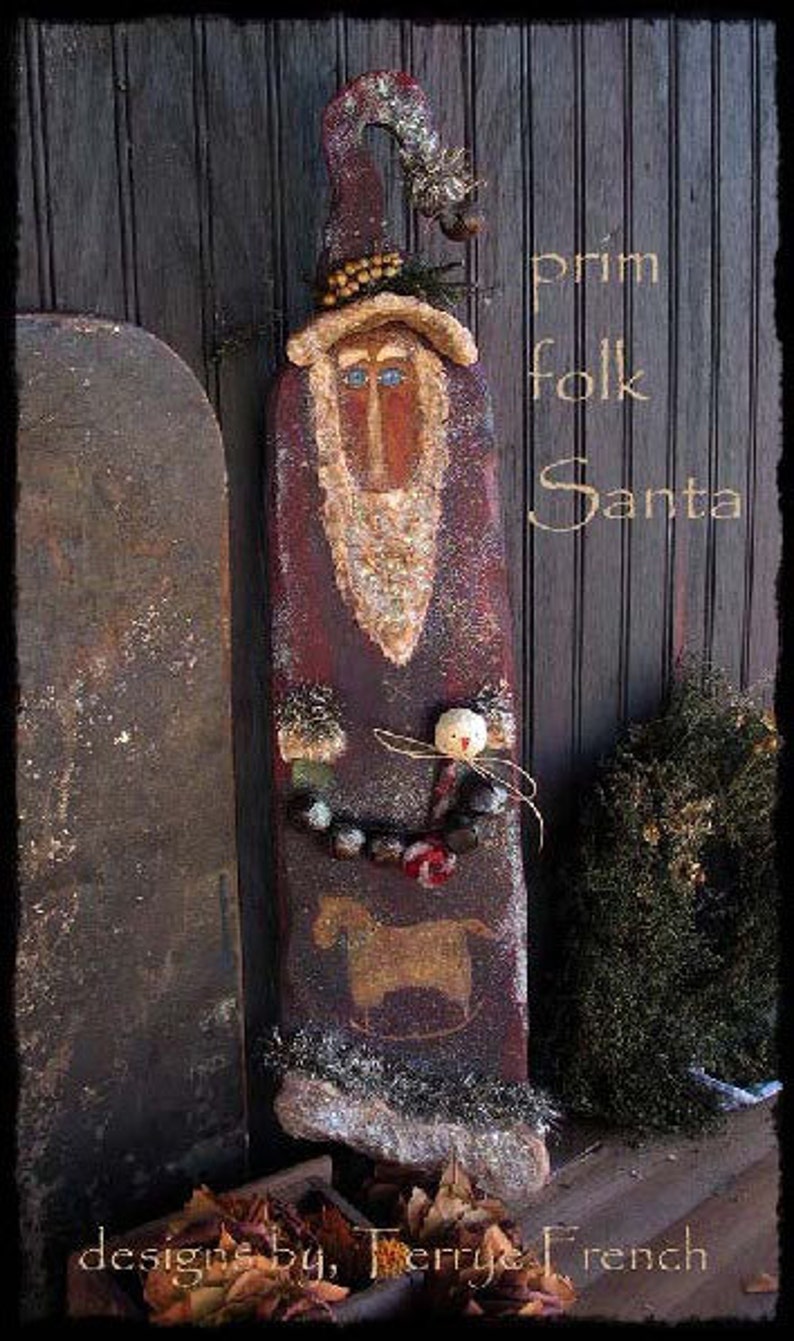 Prim Santa Prim Santa With Horse E-pattern - by Terrye French - Etsy