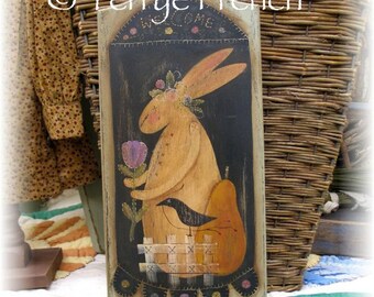 Prim Bunny Breadboard,  Terrye French, pattern packet email
