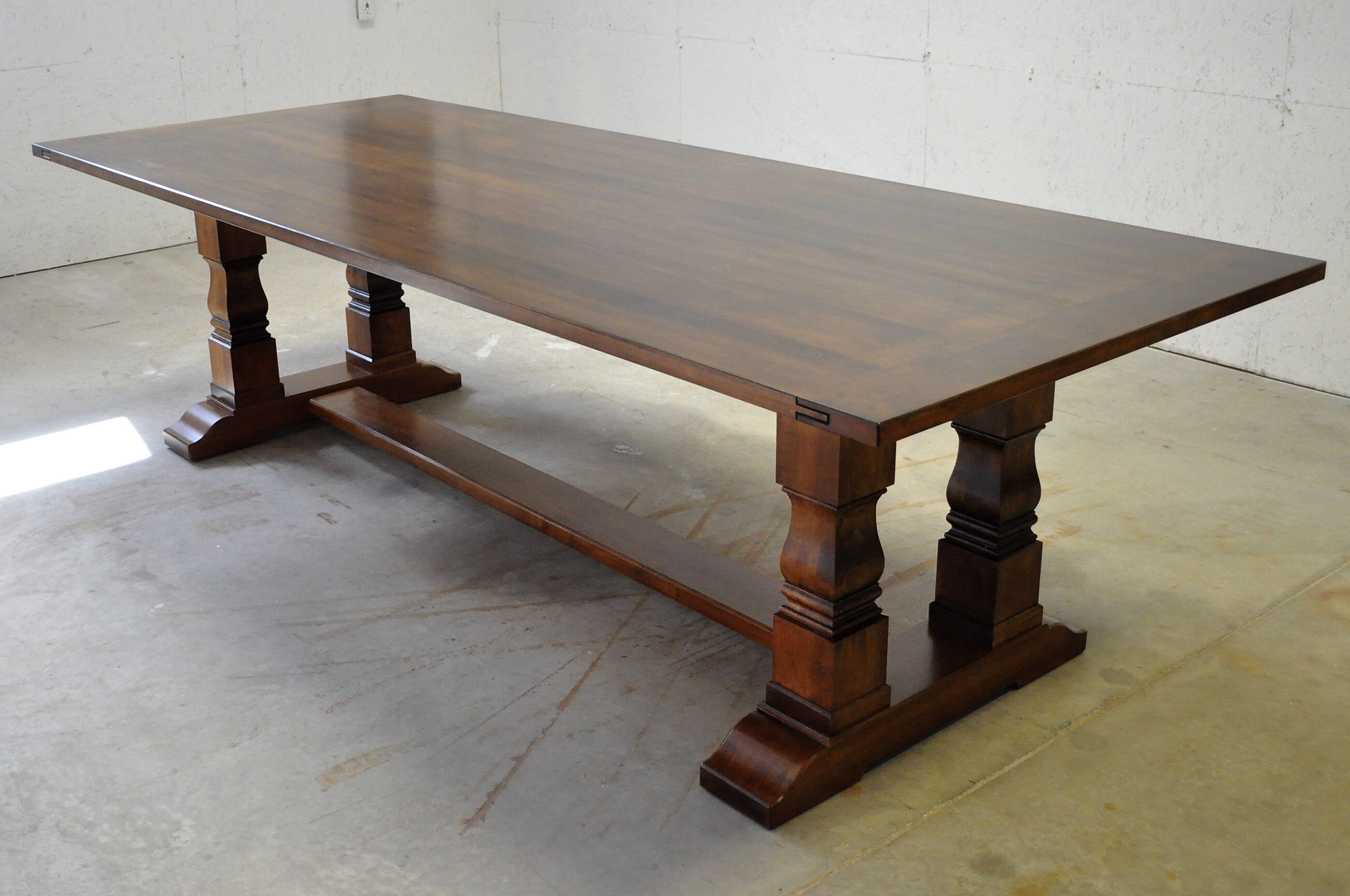 Farmhouse Trestle Table With Breadboard Top - Etsy