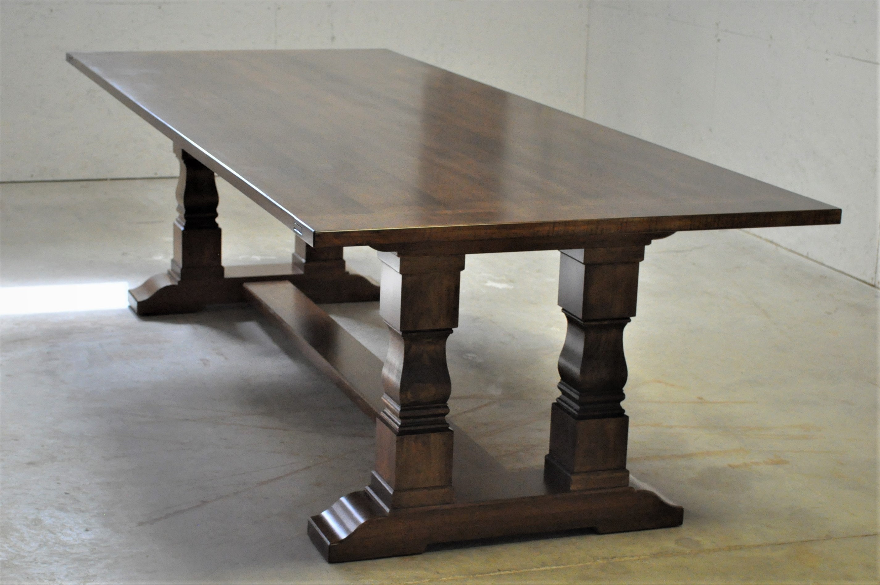 Farmhouse Trestle Table With Breadboard Top - Etsy
