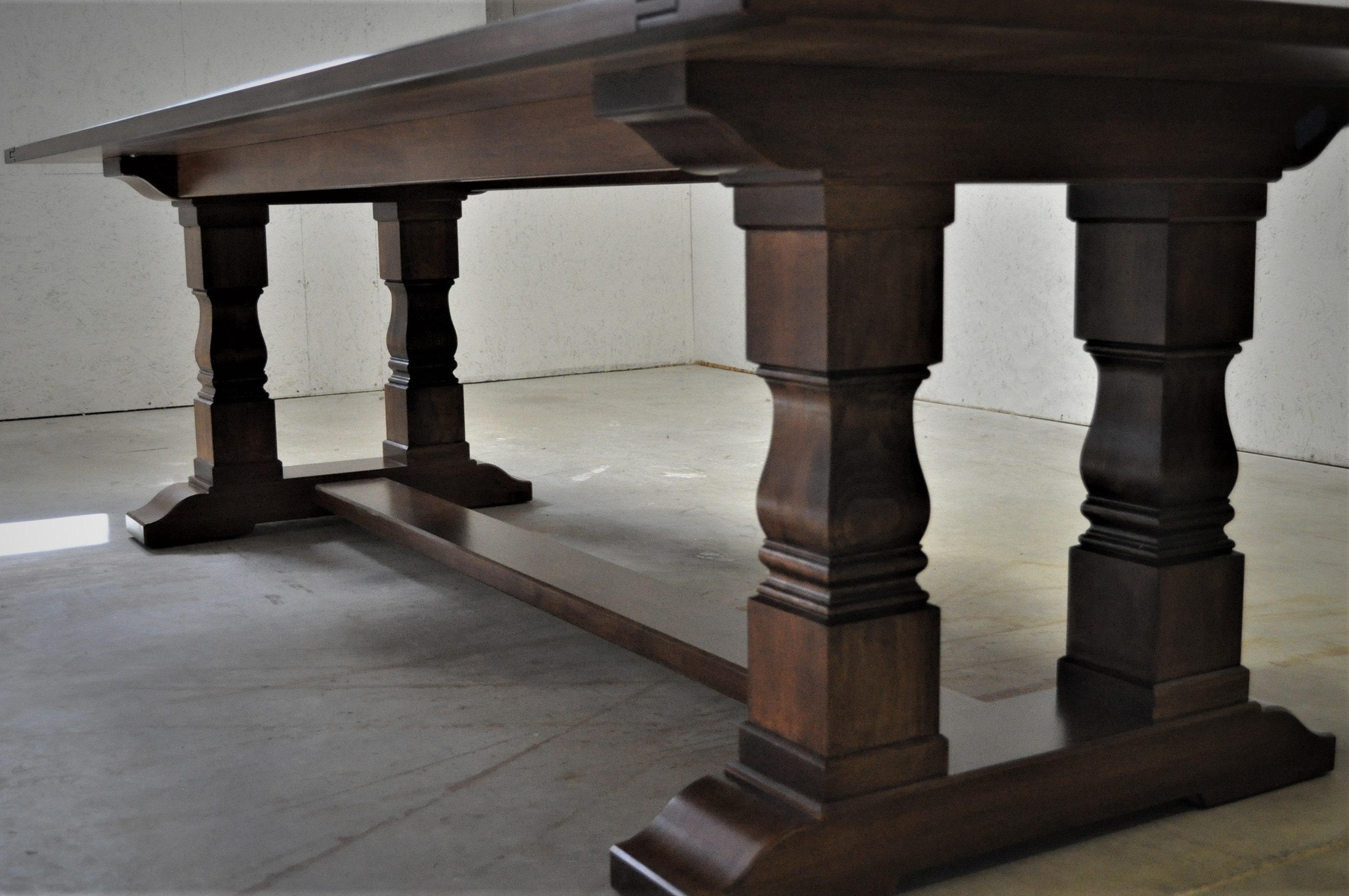 Farmhouse Trestle Table With Breadboard Top - Etsy