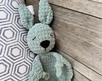 Bunny snuggler! Bunny lovey. Bunny crochet stuffed animal