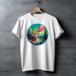 UFO Frenchie Tee - T-Shirt aus Bio-Baumwolle | Hundeliebhaber | Welpen
