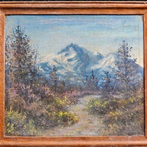 Road to Mount Shasta: Distressed Dollhouse Miniature Print