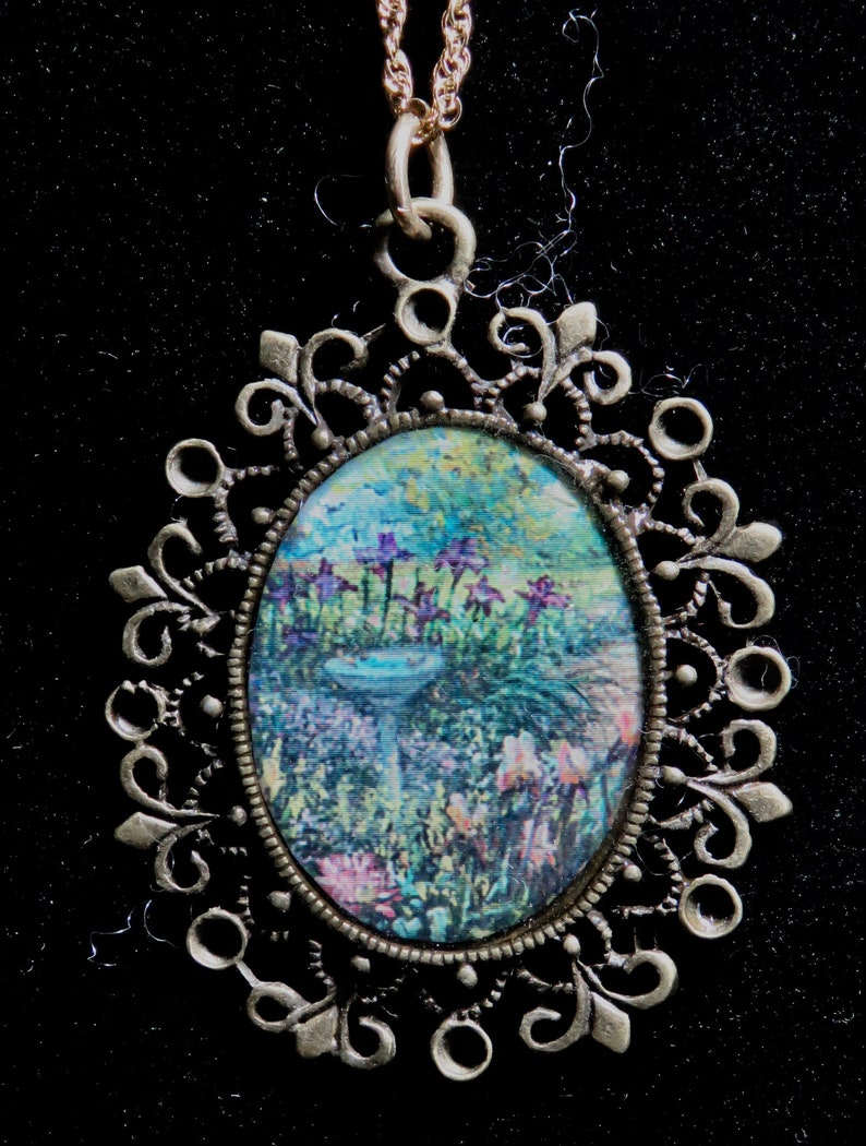 Garden with a Birdbath Pendant