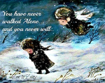 NEVER ALONE.(Item #17). Greeting Cards, Note Cards, Prints  by Nino Chakvetadze . Card and Magnet Sets available