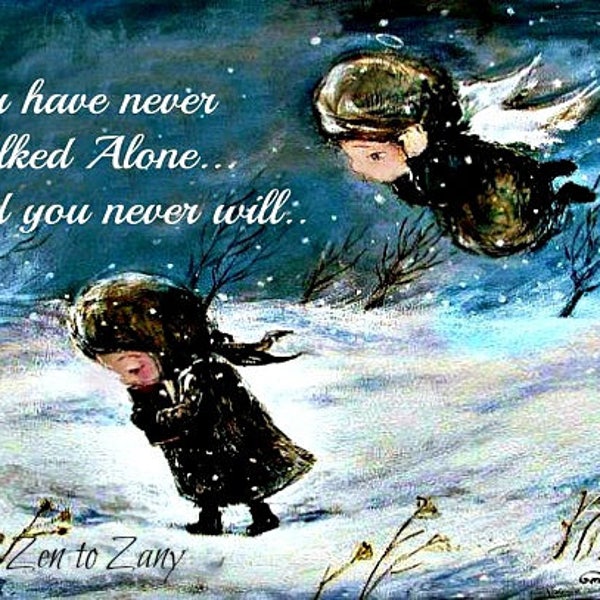 NEVER ALONE.(Item #17). Greeting Cards, Note Cards, Prints  by Nino Chakvetadze . Card and Magnet Sets available