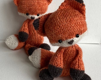 KNIT PATTERN-Little Knit Fox or Wolf- Circular knitting pattern- knit in the round