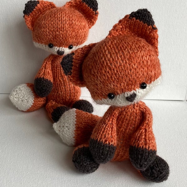 MODÈLE DE TRICOT-Petit renard ou loup en tricot- Modèle de tricot circulaire- tricoter en rond