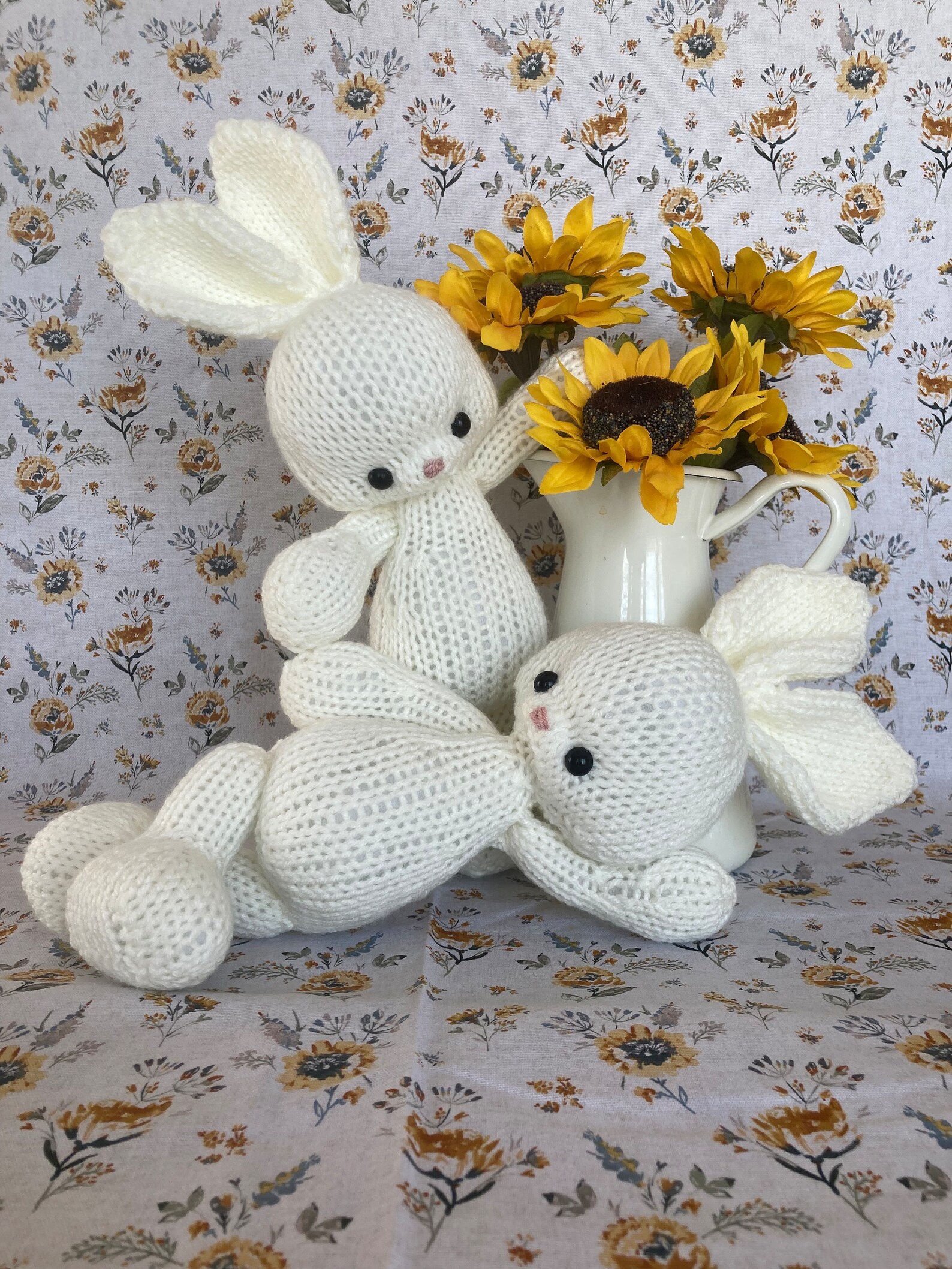 Upright Rabbit Pattern KNIT Pattern-sweet Bunny Rabbit With Upright Ears-knit in the Round ...