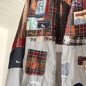 Upcycled Patchwork Duster Shacket Handmade Mushrooms Festival Statement vibes image 14
