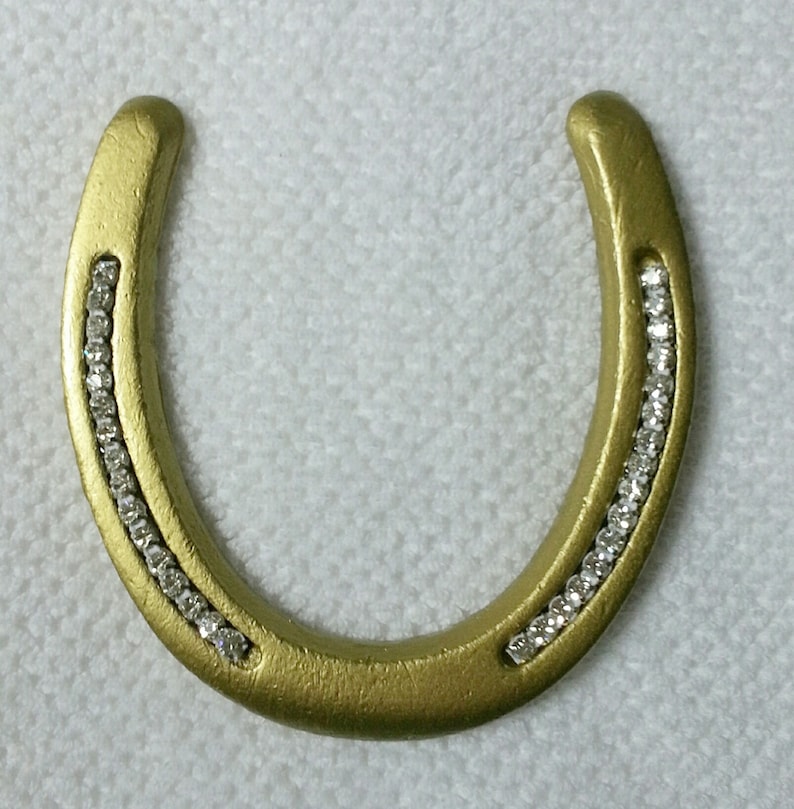 Horseshoegood luck horseshoe gold horseshoe adorned w Etsy