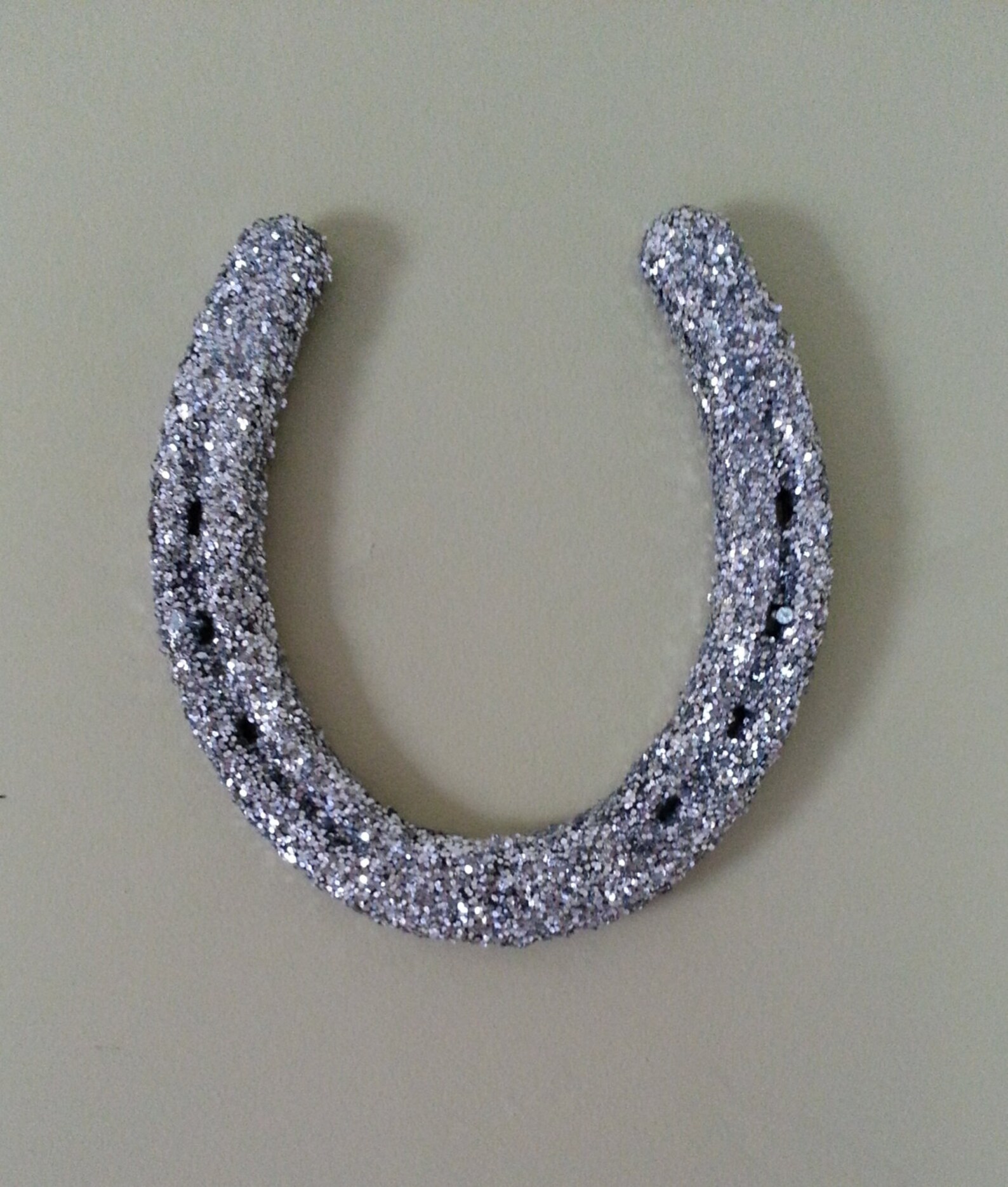 Horseshoe Silver Glitter Horseshoe Custom Gift Tag Etsy