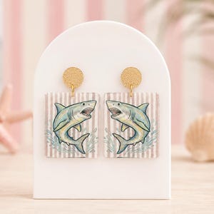 Shark Summer Acrylic Earrings, Summer Accessories, Beach Earring